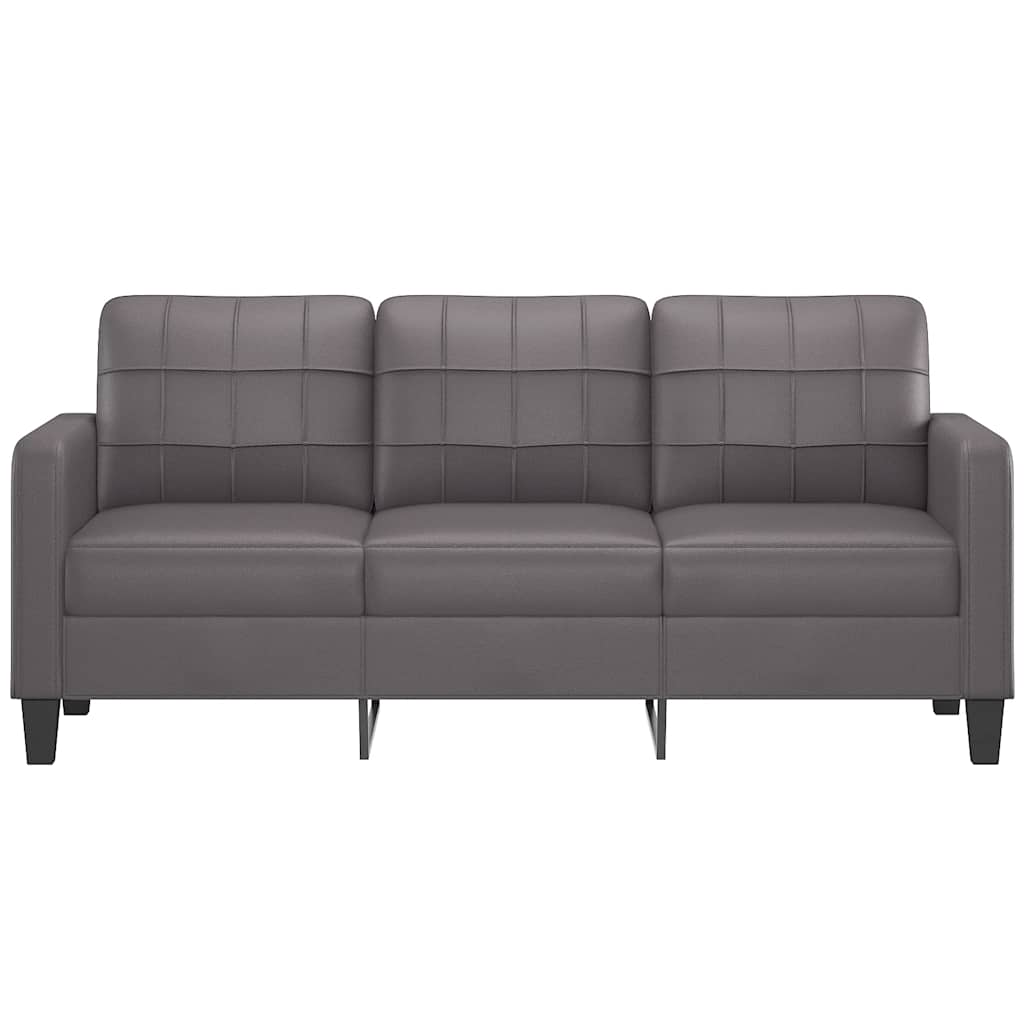 Divano a 3 Posti-Sofa 3 Posti Grigio 180 cm in Similpelle 763643