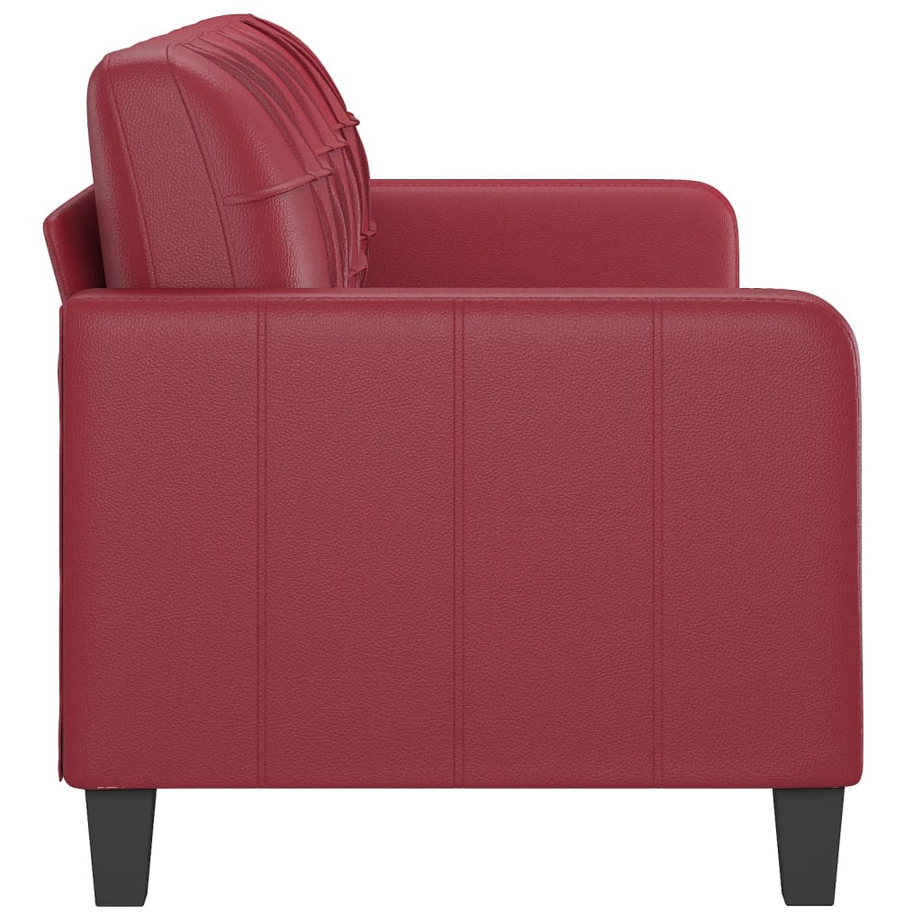 Divano a 3 Posti Rosso Vino 180 cm in Similpelle 359125