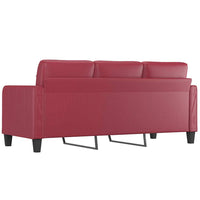 Divano a 3 Posti Rosso Vino 180 cm in Similpelle 359125