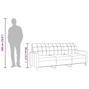 Divano a 3 Posti Rosso Vino 180 cm in Similpelle