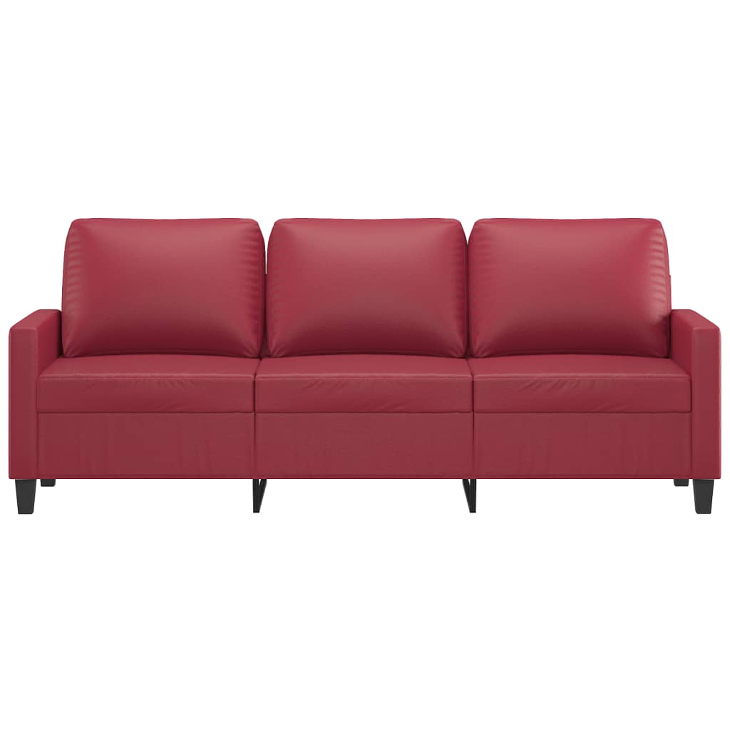 Divano a 3 Posti Rosso Vino 180 cm in Similpellecod mxl 104167