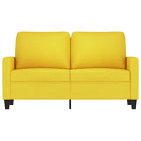 Divano a 2 Posti Giallo Chiaro 120 cm in Tessuto
