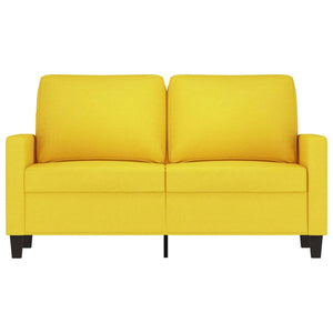 Divano a 2 Posti Giallo Chiaro 120 cm in Tessuto