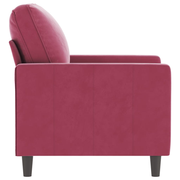 Poltrona Rosso Vino 60 cm Velluto 359183