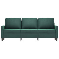 Divano a 3 Posti Verde Scuro 180 cm in Velluto 359211
