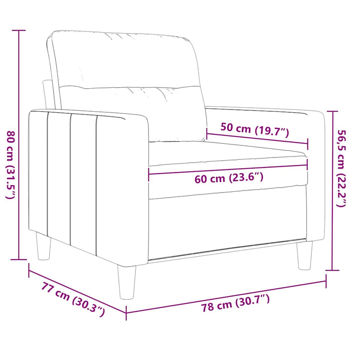 Poltrona Grigio Scuro 60 cm in Tessuto 359220