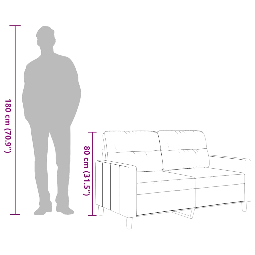 Divano a 2 Posti Crema 120 cm in Tessuto 359229