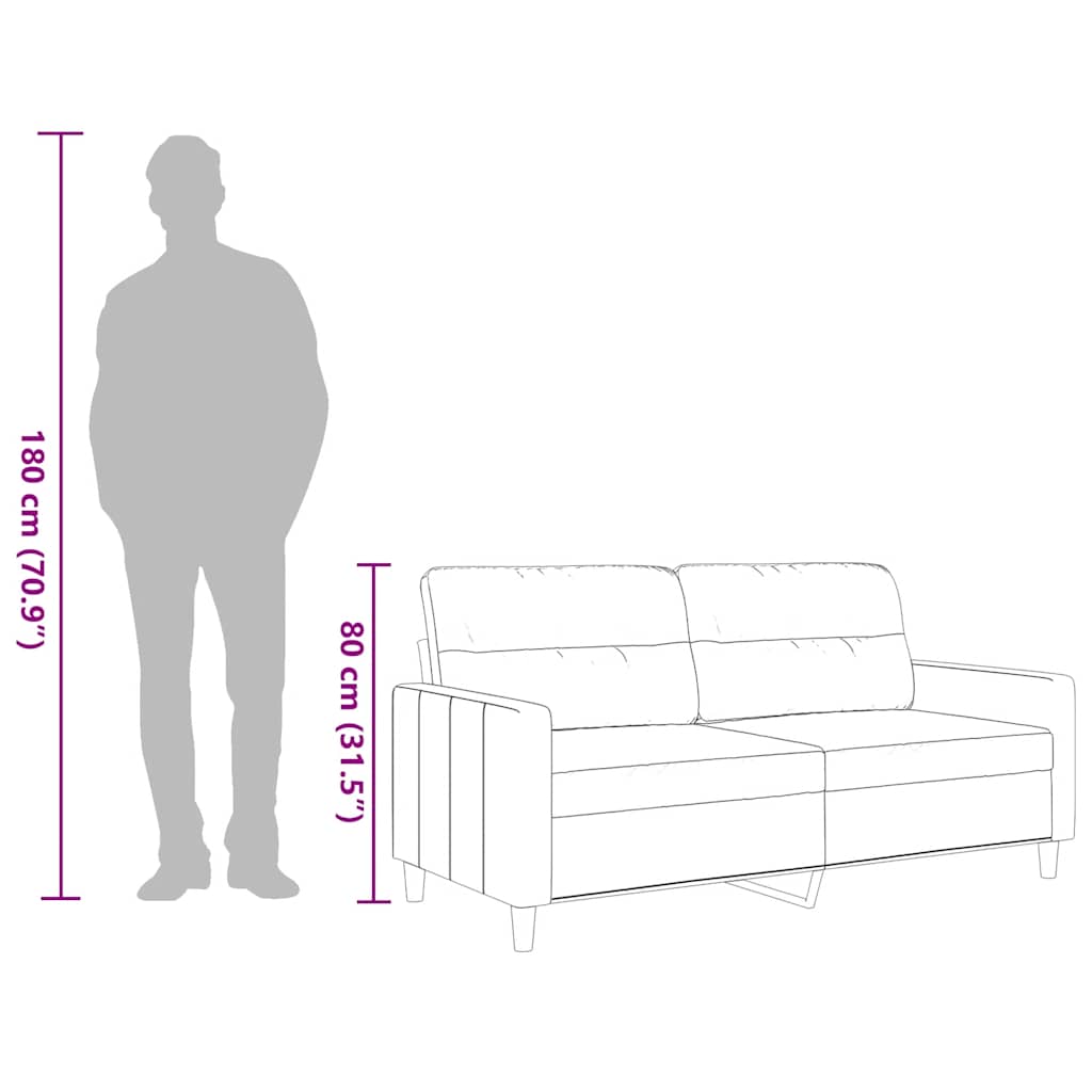 Divano a 2 Posti Marrone 140 cm in Tessuto 359238