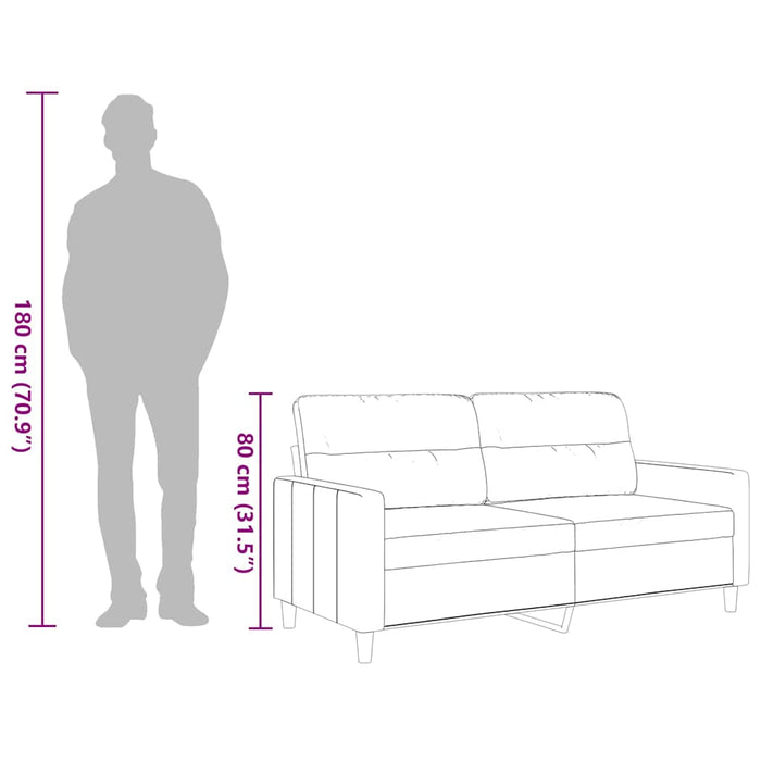 Divano a 2 Posti Nero 120 cm in Tessuto 359239