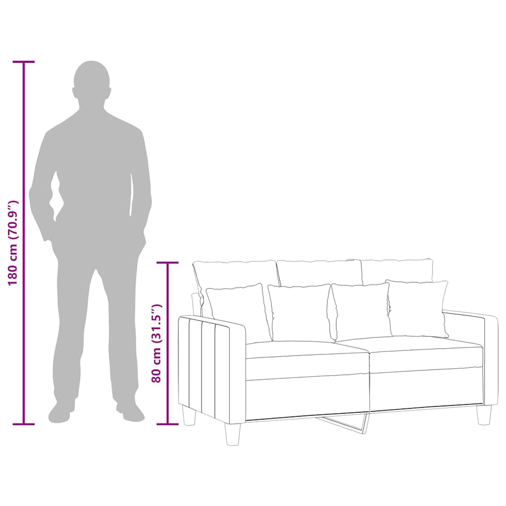 Divano a 2 Posti Grigio Chiaro 120 cm in Tessuto 359259