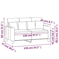 Divano a 2 Posti Marrone 120 cm in Tessuto 359262