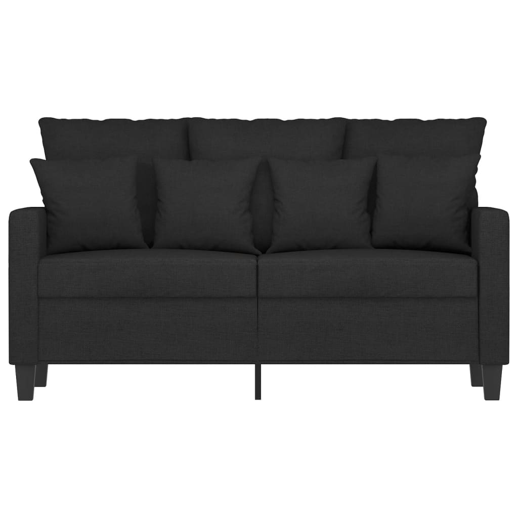 Divano a 2 Posti-Sofa 2 Posti Nero 120 cm in Tessuto 249220