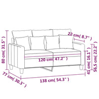Divano a 2 Posti Nero 120 cm in Tessuto 359263