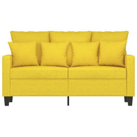 Divano a 2 Posti Giallo Chiaro 120 cm in Tessuto 359264