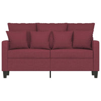 Divano a 2 Posti Rosso Vino 120 cm in Tessuto