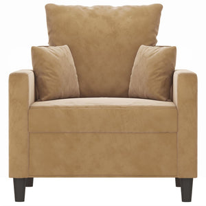 Poltrona Marrone 60 cm Velluto 359290