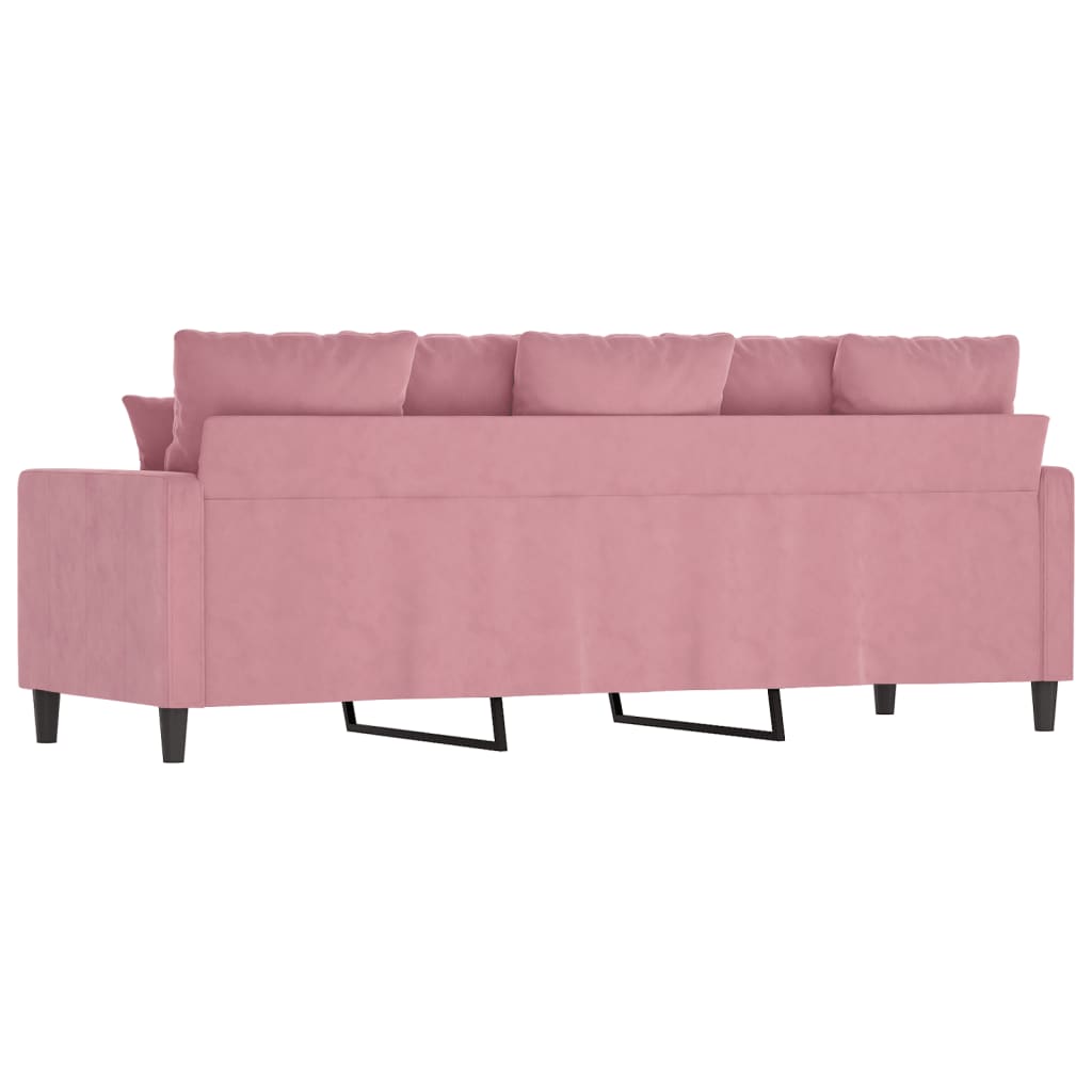 Divano a 3 Posti rosa 180 cm in Velluto 359316