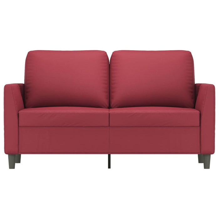 Divano a 2 Posti Rosso Vino 120 cm in Similpelle