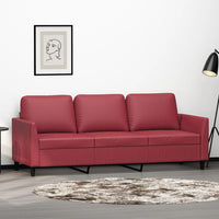 Divano a 3 Posti Rosso Vino 180 cm in Similpellecod mxl 131584