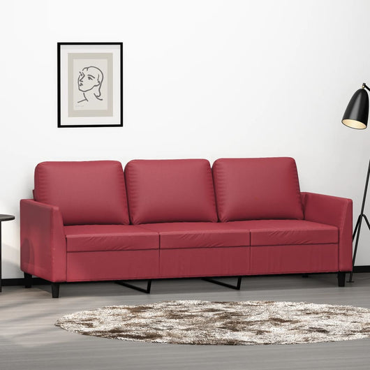 Divano a 3 Posti Rosso Vino 180 cm in Similpellecod mxl 131584