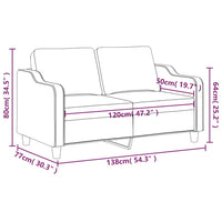 Divano a 2 Posti Marrone 120 cm in Tessuto