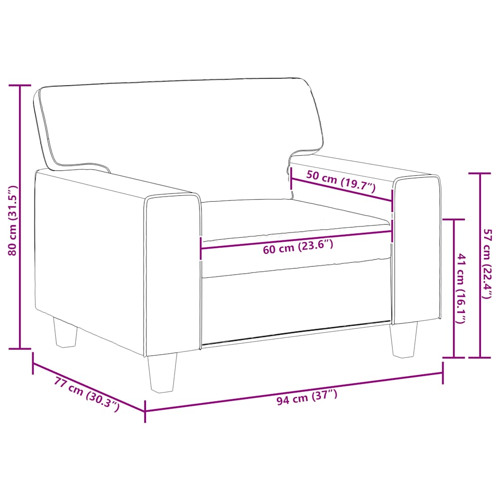 Poltrona Grigia 60 cm in Similpelle 359409