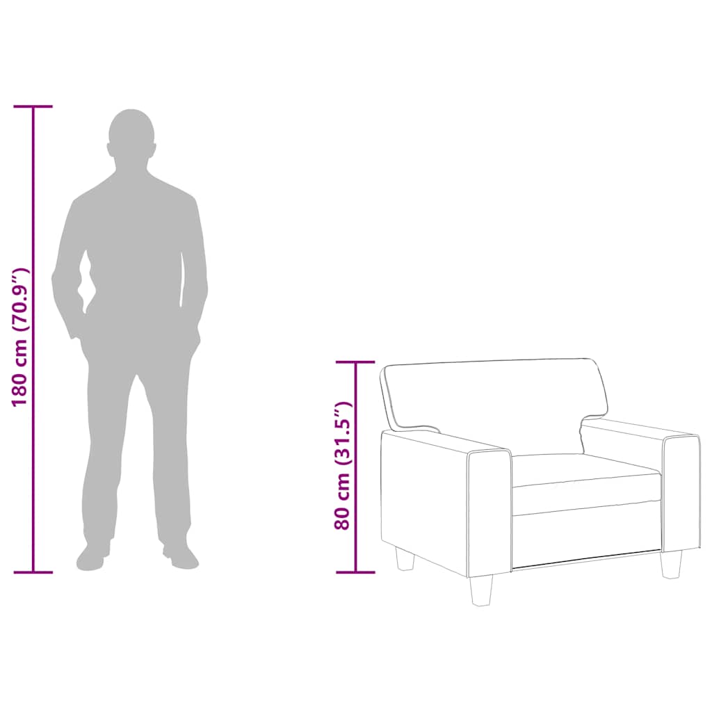 Poltrona Grigia 60 cm in Similpelle 359409