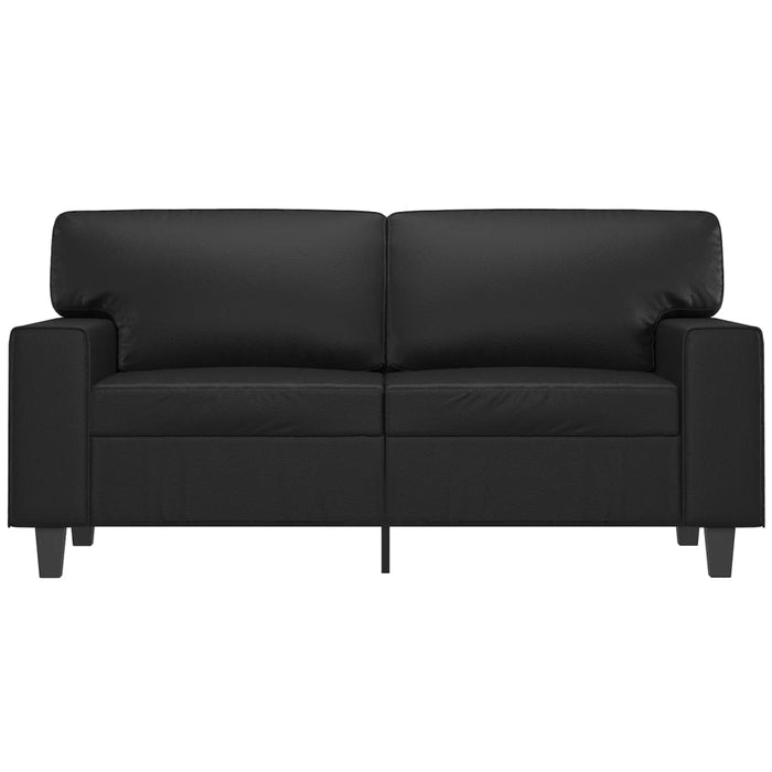 Divano a 2 Posti Nero 120 cm in Similpelle