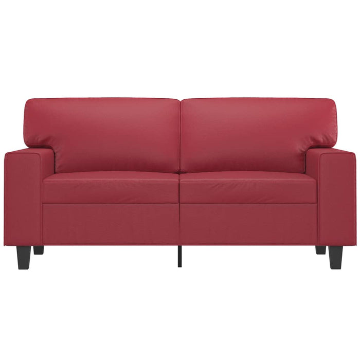 Divano a 2 Posti Rosso Vino 120 cm in Similpelle 359415