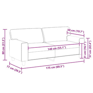 Divano a 2 Posti Rosso Vino 140 cm in Similpelle 359420