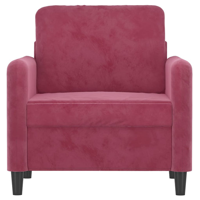 Poltrona Rosso Vino 60 cm Velluto 359426
