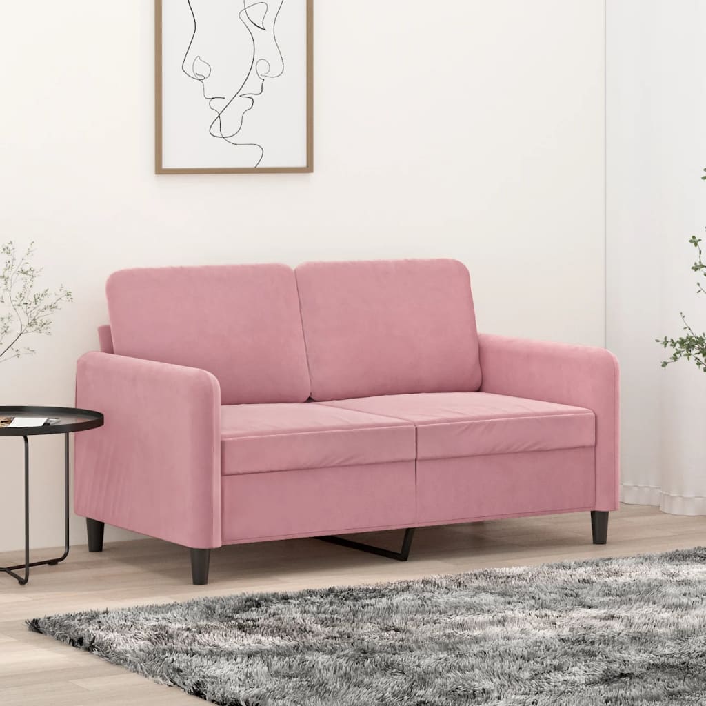 Divano a 2 Posti Rosa 120 cm in Velluto 359435