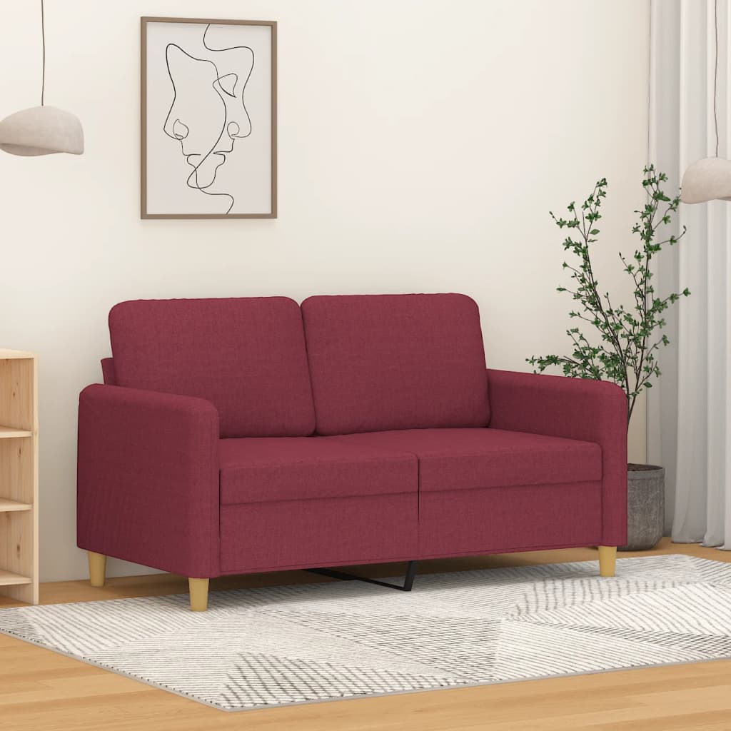 Divano a 2 Posti Rosso Vino 120 cm in Tessutocod mxl 85407