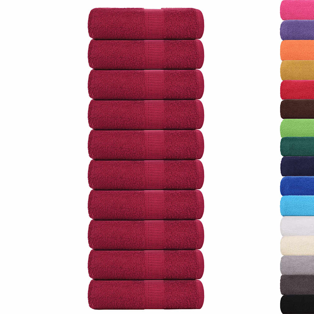 vidaXL Asciugamani da bagno 10 pz FROGN Bordeaux 30x30 cm 100% cotone