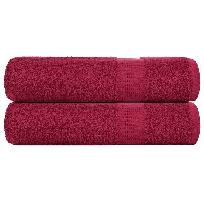 Asciugamani Doccia 2 pz Bordeaux 70x140 cm 360 g/m² 100% Cotone 136737