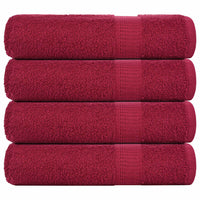 Asciugamani da Bagno 4pz Bordeaux 100x150cm 360g/m² 100% Cotone