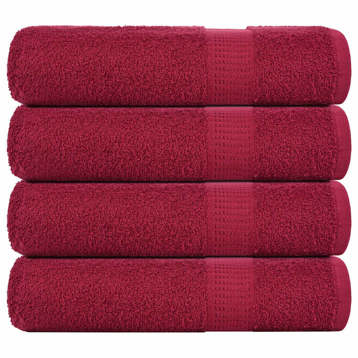 Asciugamani da Bagno 4pz Bordeaux 100x150cm 360g/m² 100% Cotone