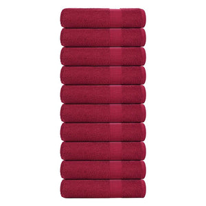Asciugamani da Bagno 10 pz Bordeaux 100x150 cm 100% Cotone 136742