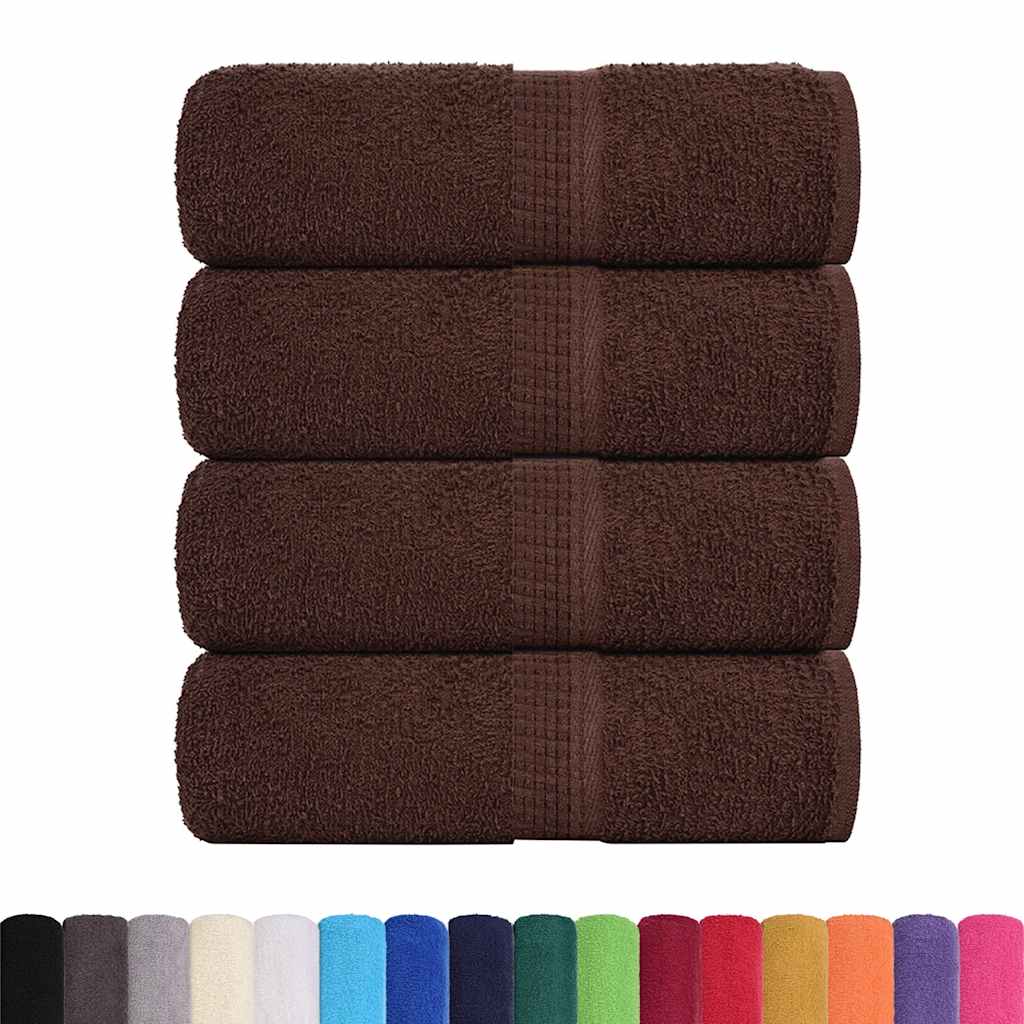 vidaXL Asciugamani Ospiti 4 pz Marrone 30x50 cm 360 g/m² 100% Cotone