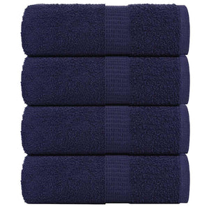 Asciugamani Ospiti 4 pz Blu Marino 30x50cm 360 g/m² 100% Cotone