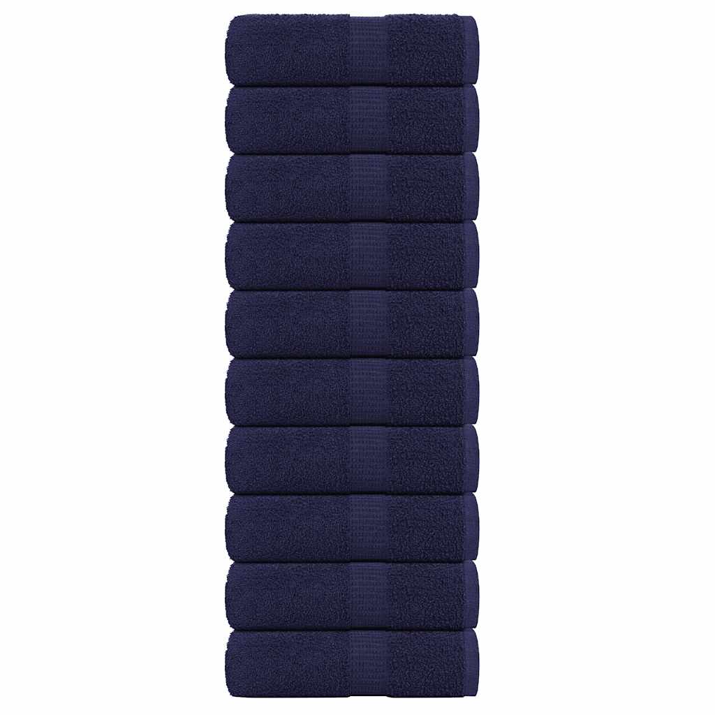 Asciugamani Ospiti 10pz Blu Marino 30x50cm 360 g/mÂ² 100% Cotone