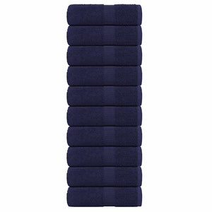 Asciugamani Ospiti 10pz Blu Marino 30x50cm 360 g/mÂ² 100% Cotone