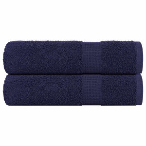 Asciugamani 2 pz Blu Marino 50x100 cm 360 g/m² 100% Cotone 136782