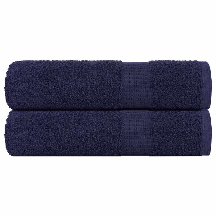 Asciugamani 2 pz Blu Marino 50x100 cm 360 g/m² 100% Cotone 136782