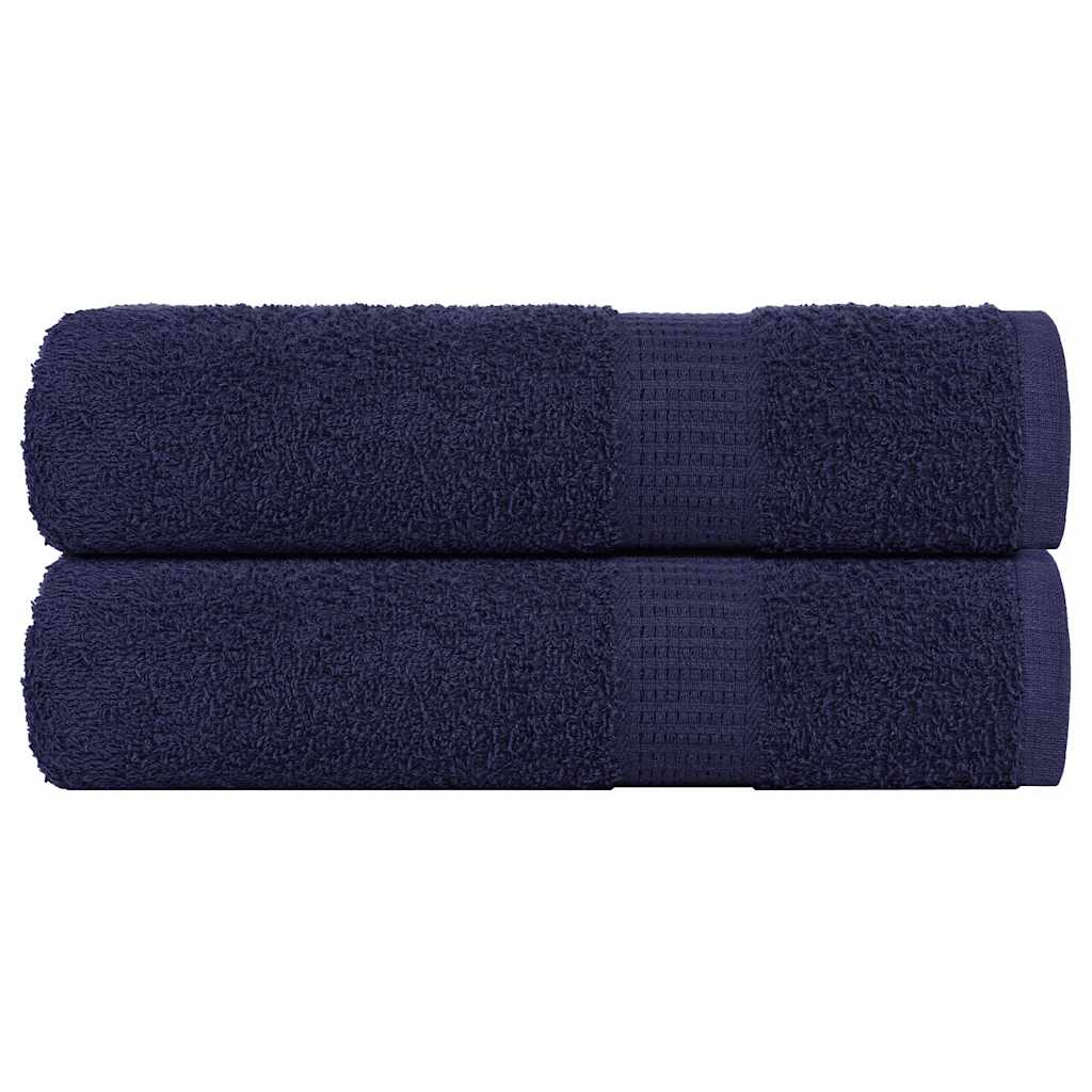 Asciugamani 2 pz Blu Marino 50x100 cm 360 g/mÂ² 100% Cotone