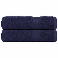 Asciugamani 2 pz Blu Marino 50x100 cm 360 g/mÂ² 100% Cotone