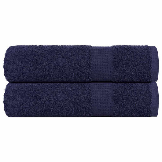 Asciugamani 2 pz Blu Marino 50x100 cm 360 g/mÂ² 100% Cotone