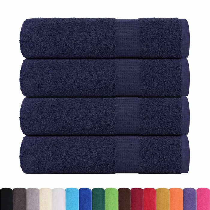 vidaXL Asciugamani 4 pz Blu Marino 50x100 cm 360 g/m² 100% Cotone