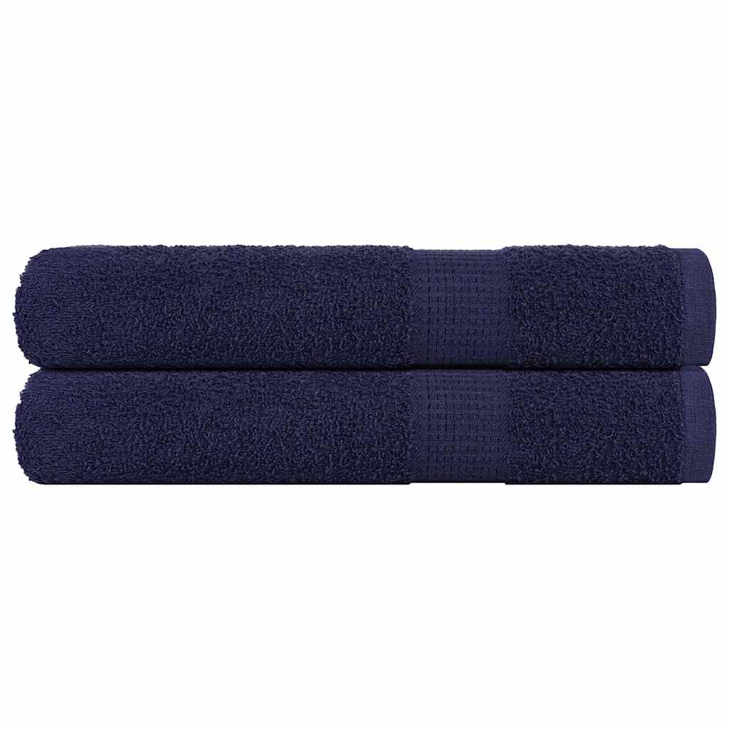 Asciugamani 2 pz Blu Marino 100x200 cm 360 g/mÂ² 100% Cotone