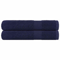 Asciugamani 2 pz Blu Marino 100x200 cm 360 g/mÂ² 100% Cotone